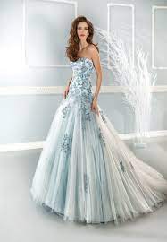 7679 Cosmobella Trouwjurk Covers Bruidsmode Applique Wedding Dress Blue Lace Wedding Dress Blue Wedding Dresses
