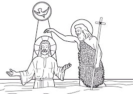 Baptism Of Christ In The River Jordan With Saint John The Baptist Catholic Coloring Page Catholic Coloring Bible Coloring Pages Baptism Pictures