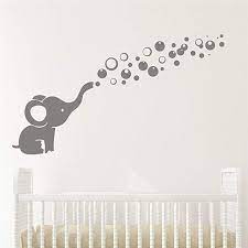 Amazon Com Removable Nursery Room Wall Decor Cute Elephant Blowing Bubbles Wall Decal Art Vinyl Wal Baby Wall Decals Elephant Nursery Wall Nursery Wall Decals