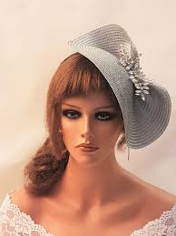 elegancehatinator Grey Fascinator #Pale Grey Hat with Sparkly Jewel. Derby Royal Ascot Hat Fascinator Wedding Mother of Bride Cocktail,Church,Party Hatinator