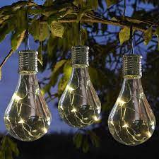 set of 6 clear eureka solar lightbulb hanging lights solar light bulb hanging light bulbs solar lights garden