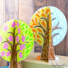 Our fun craft covers spring, summer, fall, and winter seasons to help them learn indoors or outdoors! Four Seasons Tree Craft With Template Easy Peasy And Fun