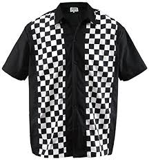 Black And White Check T Shirt Mens Aloha Beachwear Men S Bowling Shirt Rockabilly Panel Ska Https Www Amazon Com Dp B00v8dd0n2 Ref Cm Sw R P Black And White T Shirts Clothes Womens Tops Uk