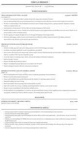senior accounting / analyst resume
