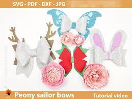 Download Sailor Bow Peony Flower Templates Graphic By Lasquare Info Creative Fabrica SVG Cut Files