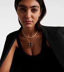 Marie Lichtenberg Heart Scapular 18kt gold and ebony pendant necklace with diamond  Marie Lichtenberg