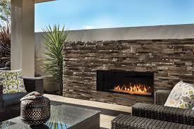 The outdoor linear fireplace is a rectangle shaped fireplace that can be seen from both sides or have a solid backing. Valor L1 Outdoor Linear Gas Fireplace Acme Stove