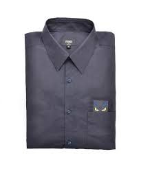 Fendi Men Embroidered Monster Pocket Sport Dress Shirt Black Modesens Shirt Dress Shirts Sport Dress