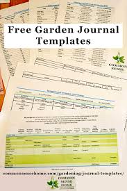 free gardening journal templates and other garden record