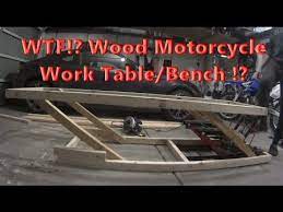 I would like to get my bike up in the air so i'm not on my knees or laying on my side working. Diy Home Made Wooden Motorcycle Lift Stand Table Under 20 Almost Ready Youtube Work Table Wood Diy Home Diy