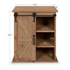 Banbury Wooden Freestanding Storage Cabinet Side End Table Wood End Tables Barn Door Tables End Tables