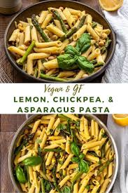 Vegan Lemon Asparagus Chickpea Pasta Shortgirltallorder Vegetarian Pasta Recipes Vegan Pasta Recipes Dairy Free Pasta