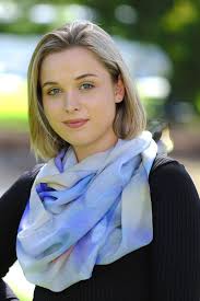 Silk Chiffon Scarf "superb Fairywren"