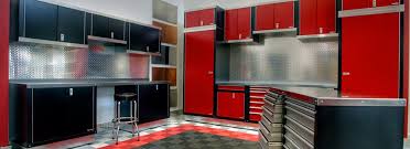 How Amazing Is This Garage Design This Could Easily Pass As A Kitchen Or Even A Restaurant I Am Definite Custom Garage Cabinets Garage Design Garage Cabinets