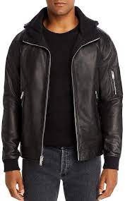 Karl Lagerfeld Paris Leather Hidden Hood Jacket Men Bloomingdale S Hooded Jacket Karl Lagerfeld Paris Leather Hide