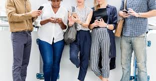 Do people still use cell phones? People On Their Phones Jpg Juice1073