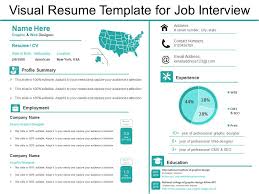 When choosing a resume format for job freshers, choose a format that highlights your skills and certifications while when composing a resume what is the best resume format for those with little or no work experience? Visual Resume Template For Job Interview Presentation Powerpoint Templates Ppt Slide Templates Presentation Slides Design Idea