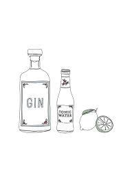 Gin Tonic And Lime Illustration Mini Art Print By Girl Gang Prints Without Stand 3 X 4 In 2020 Gin And Tonic Gin Quotes Gin