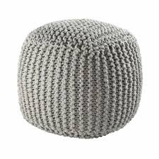 Baltique Woven Pouffe Grey Maisons Du Monde Knitted Pouffe Pouffe Pouf