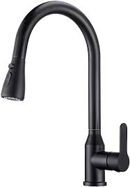 Black kitchen sink taps pull out spray mixer single lever swivel spout brass tap. Sadalak Black Kitchen Taps With Pull Out Spray Head High Arc Stainless Steel Pull Down Modern One Hole Mixer Kitchen Tap Amazon Co Uk Diy Tools