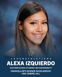 💰 Scholars securing the dollars! 💰 Congratulations to Alexa Izquierdo of  Southern School of Energy and Sustainability — awarded the prestigious  Chancellor's Science Scholarship to UNC-Chapel Hill, valued at $40,000!  STEM excellence.
