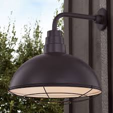 Reflective luminaire manufacturer aka rlm lighting is a type of commercial outdoor light fixture that is designed to outdoor gooseneck lighting combines modern styling and traditional designs crafted from high quality materials to make fixtures durable in severe. Bronze Gooseneck Barn Light With 18 Inch Caged Dome Shade Bl Armd2 Bz Bl Sh18d Cg18s Destination Lighting
