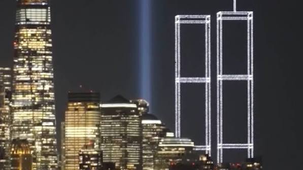 David Muir sharers 9|11 tribute of drones illuminating NYC skyline with Twin Towers - ABC News