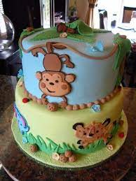 Jungle Fun Animal Baby Shower Cake Baby Shower Cakes Jungle Theme Cakes