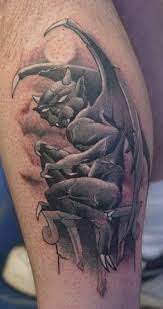 Spooky Stone Gargoyle And Full Moon Tattoo Gargoyle Tattoos Gargoyle Tattoo Gargoyle Tattoo Design Full Moon Tattoo