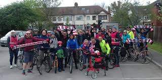 Clapton CFC bike ride from Old Spotted Dog to Stray Dog in memory of Sami  Sidhom