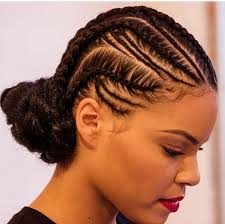 Freehand Cornrows Wrapped Into A Low Bun Cool Braid Hairstyles Flat Twist Hairstyles Cornrow Hairstyles