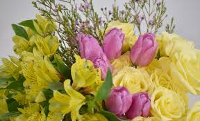 Like the colors, crock, hydrangeas, tiny daisies. Diy Yellow Wedding Bouquet Blooms By The Box