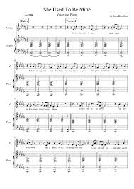 Loading the chords for 'she used to be mine'. She Used To Be Mine Db Major Sheet Music For Piano Alto Piano Voice Musescore Com