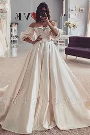 Off The Shouder Sweetheart Puffy Sleeves Vintage Ball Gown Wedding Dresses In 2020 Ball Gowns Wedding Ball Gown Wedding Dress Wedding Dress Vintage Sleeves