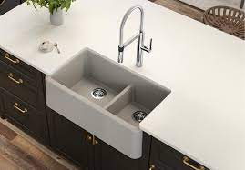 The blanco ikon is the first apron front sink made of natural granite composite silgranit blanco farmhouse sinks offer an unprecedented selections of materials, styles, sizes and palettes. Ikon 33 1 Low Divide Silgranit Anthracite Blanco