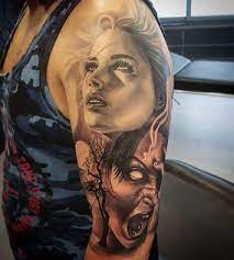 Two face tattoo designs in 2019 in this post you can see different images and photos of two face tattoo designs made by different people of different ages. Two Faces Tattoo Face Tattoos Face Tattoos For Women Two Faces Tattoo Woman