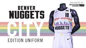 Fanatics is stocked with the newest styles available, so keep an eye out for your team's newest design. Denver Nuggets City Edition Rainbow Jerseys Sell Out