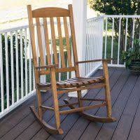 Mainstays Outdoor Natural Wood Slat Rocking Chair Rocking Chair Porch Wood Rocking Chair Outdoor Rocking Chairs