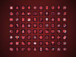 12010 Red Neon Ios 14 App Icons Christmas Aesthetic For Etsy In 2021 App Icon Homescreen Iphone Wallpaper App
