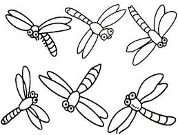 Draw the dragonfly's thorax as a circular loop on the back of the head. Simple Drawing Of A Dragonfly