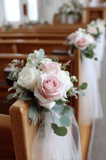 20 Church Pew Wedding Flower Ideas That Feel Romantic And Elegant - The Bridal Post