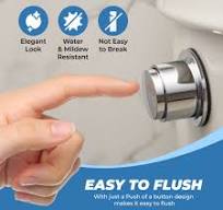 RAVINE Plastic Push Button Flush Lever - Side Mount Toilet Flusher  Replacement w/ 8" Arm - Chrome Polished Universal Handle Compatible w/Most  Tanks - ...