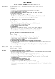 This work description is applicable to all financial sales representatives. Financial Service Representative Resume Samples Velvet Jobs