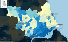 The map pin represents the location of the council offices. North Tyneside
