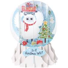 Mummy happy christmas card, snow globe and tree embellished with pompoms. Up With Paper Yeti With Presents Pop Up Snow Globe Christmas Card Walmart Com Walmart Com