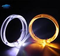 2PCS White Yellow Led Angel Eyes Halo Rings with Turn Signal 12V 24V  Daytime Running Light DRL for Cars Motorcycles Headlight - AliExpress 34