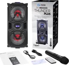 Zoook Rocker Thunder 40 Watts Bluetooth Speaker With Karaoke Mic Tf Fm Led Usb Party Speaker Black Zb Rocker Thunder Plus Buy Best Price In Kuwait Al Ahmadi Hawalli Al Farwaniyah
