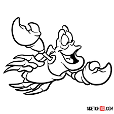 How To Draw Sebastian | The Little Mermaid - Step By Step Drawing Tutorials  | Little Mermaid Drawings, Little Mermaid Sebastian, The Little Mermaid