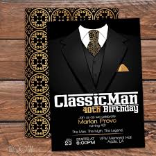 Black And Gold Birthday Party For Men Classic Man Birthday Invitation Available On Etsy 30thbirthday 40thbirthday 50thbirth 30th Birthday Invitations 40th Birthday Invitations 40th Birthday Men