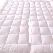 Split Top King Plush 2 Inches Mattress Pad Down Alternative Anchor Bands Mattress Pad Comfort Mattress Mattress